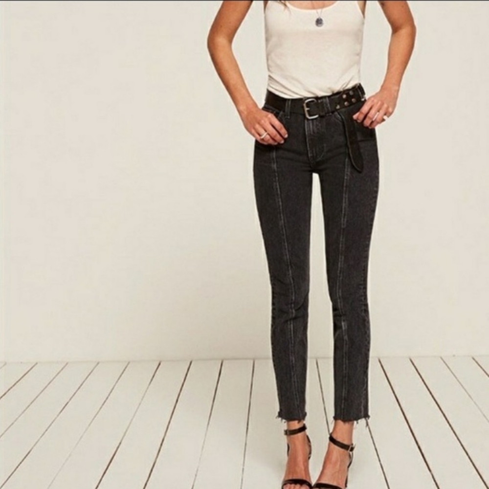 Reformation Seamed Jeans Black‎ size 25 - Picture 9 of 11